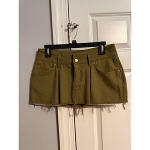 Women's SER.O.YA Olive Green Mini Skirt S